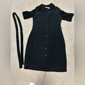 Chico's Black Midi Shirt Dress